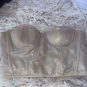 Forever 21 rose gold corset top